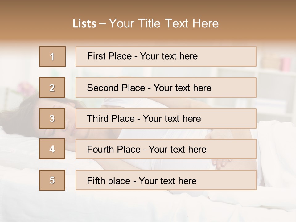 Caucasian Stomach Touching PowerPoint Template