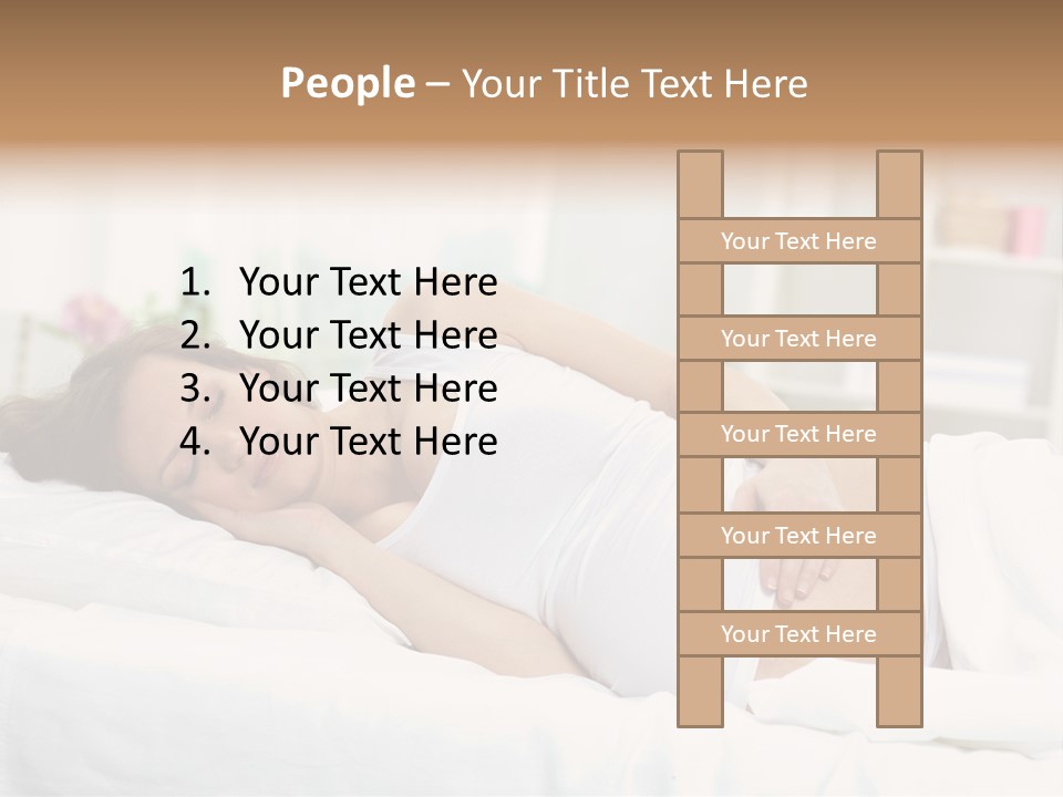 Caucasian Stomach Touching PowerPoint Template