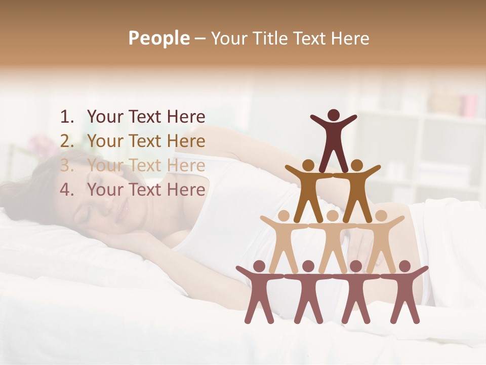 Caucasian Stomach Touching PowerPoint Template