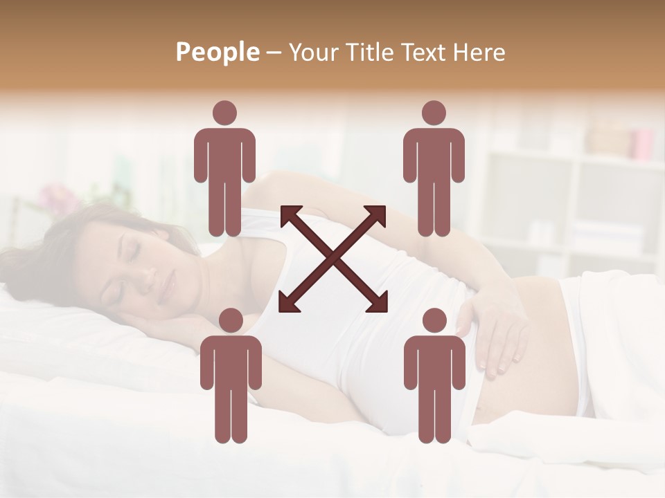 Caucasian Stomach Touching PowerPoint Template