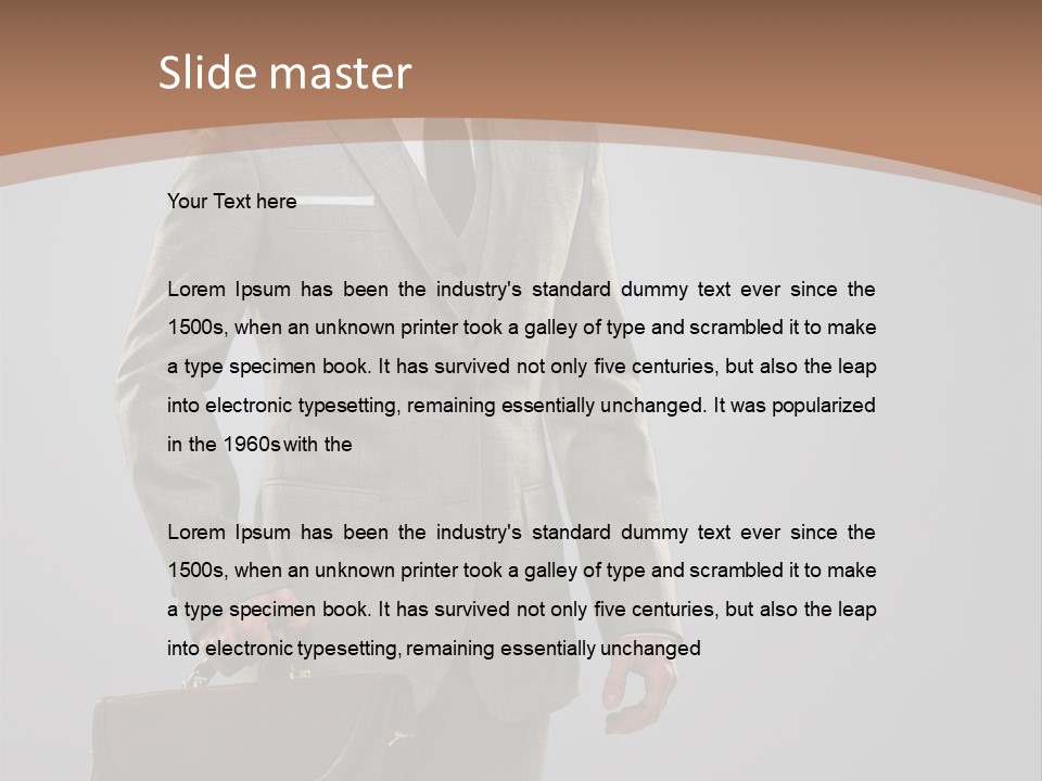 Gray Businessman Gangster PowerPoint Template