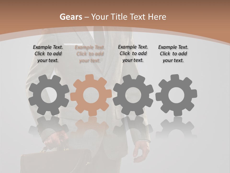 Gray Businessman Gangster PowerPoint Template