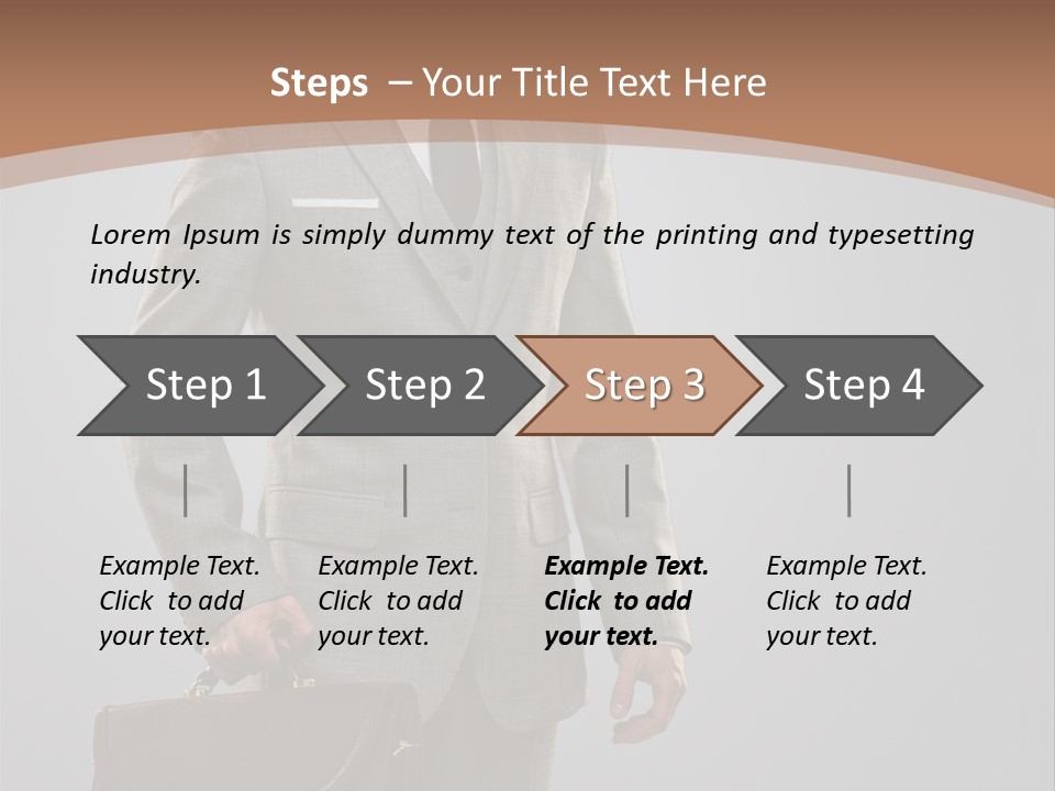 Gray Businessman Gangster PowerPoint Template