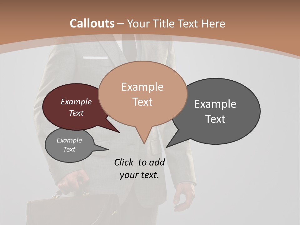 Gray Businessman Gangster PowerPoint Template