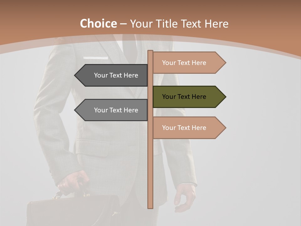 Gray Businessman Gangster PowerPoint Template