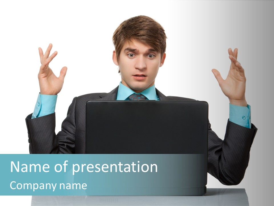 Notebook Stress Expression PowerPoint Template