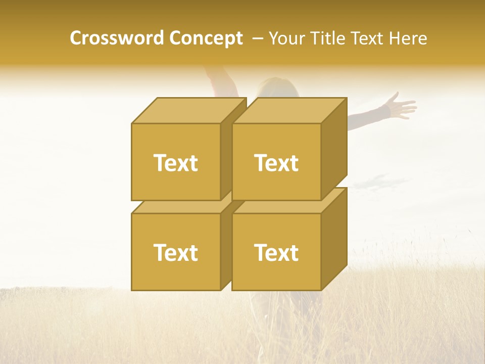 Standing Raised Happiness PowerPoint Template
