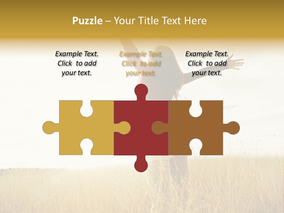 Standing Raised Happiness PowerPoint Template