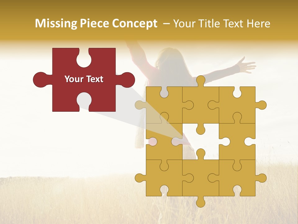 Standing Raised Happiness PowerPoint Template