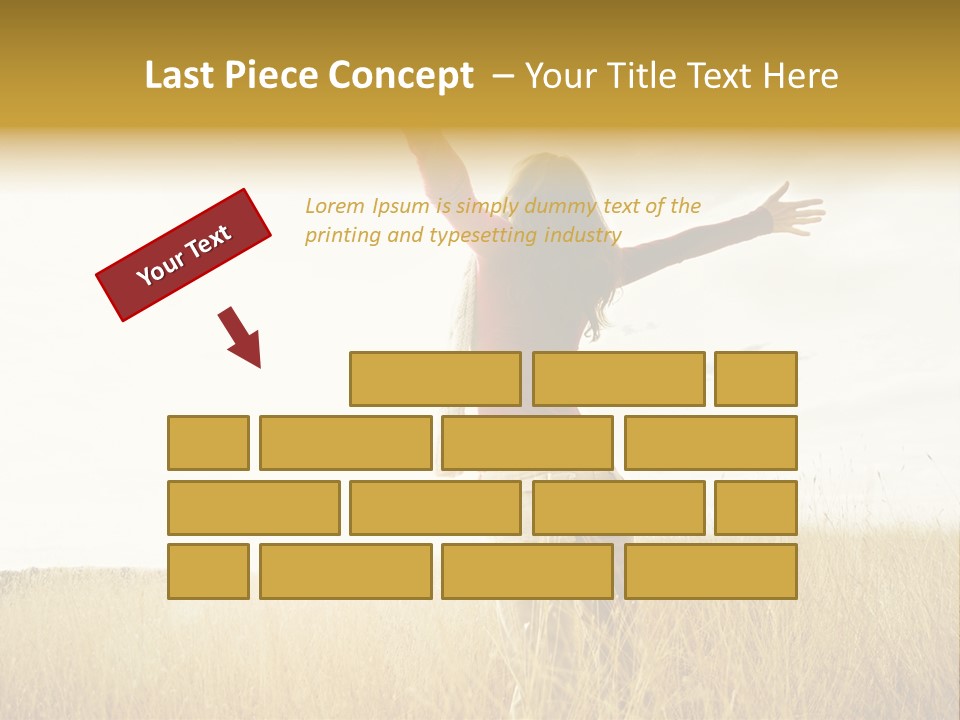 Standing Raised Happiness PowerPoint Template