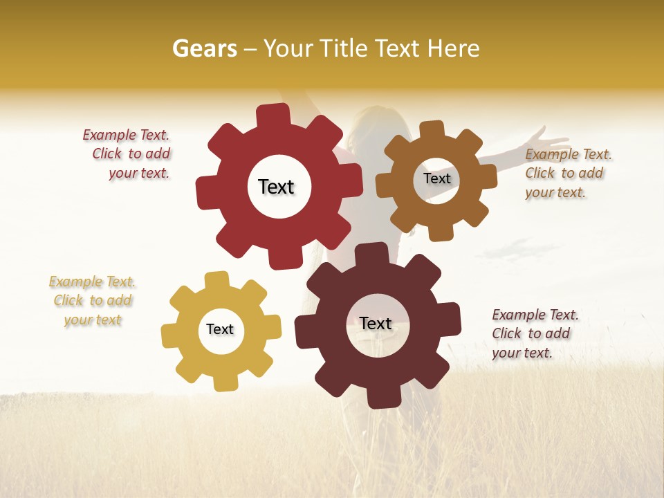 Standing Raised Happiness PowerPoint Template