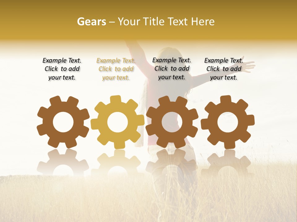 Standing Raised Happiness PowerPoint Template