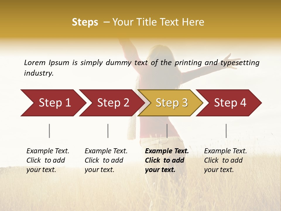 Standing Raised Happiness PowerPoint Template