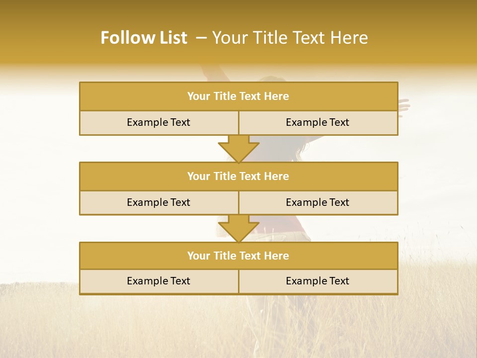 Standing Raised Happiness PowerPoint Template