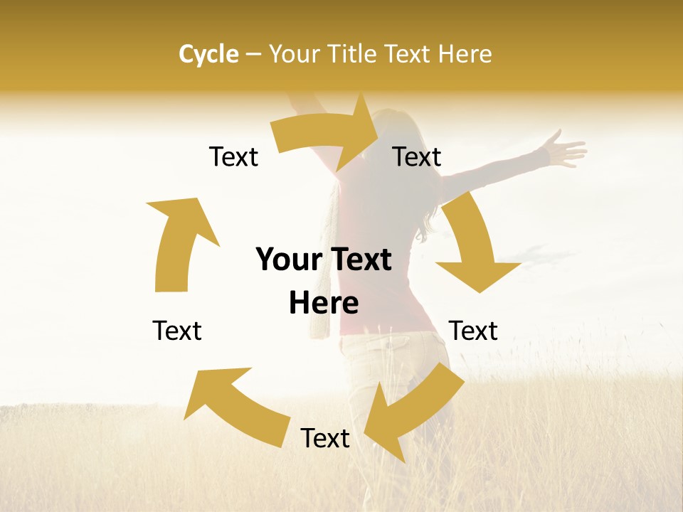 Standing Raised Happiness PowerPoint Template