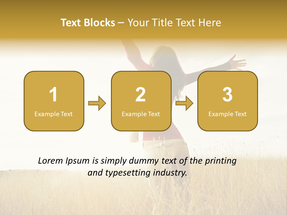 Standing Raised Happiness PowerPoint Template