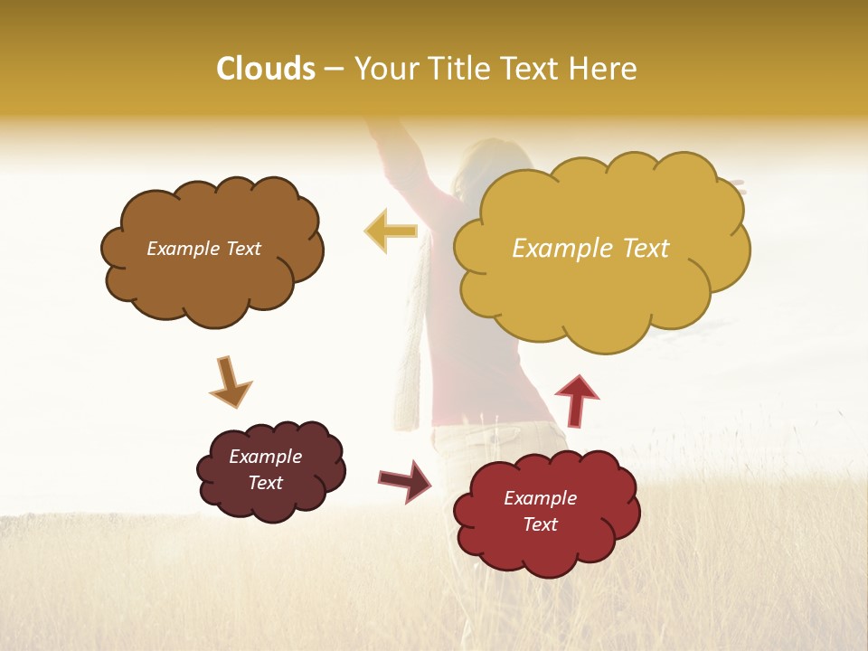 Standing Raised Happiness PowerPoint Template
