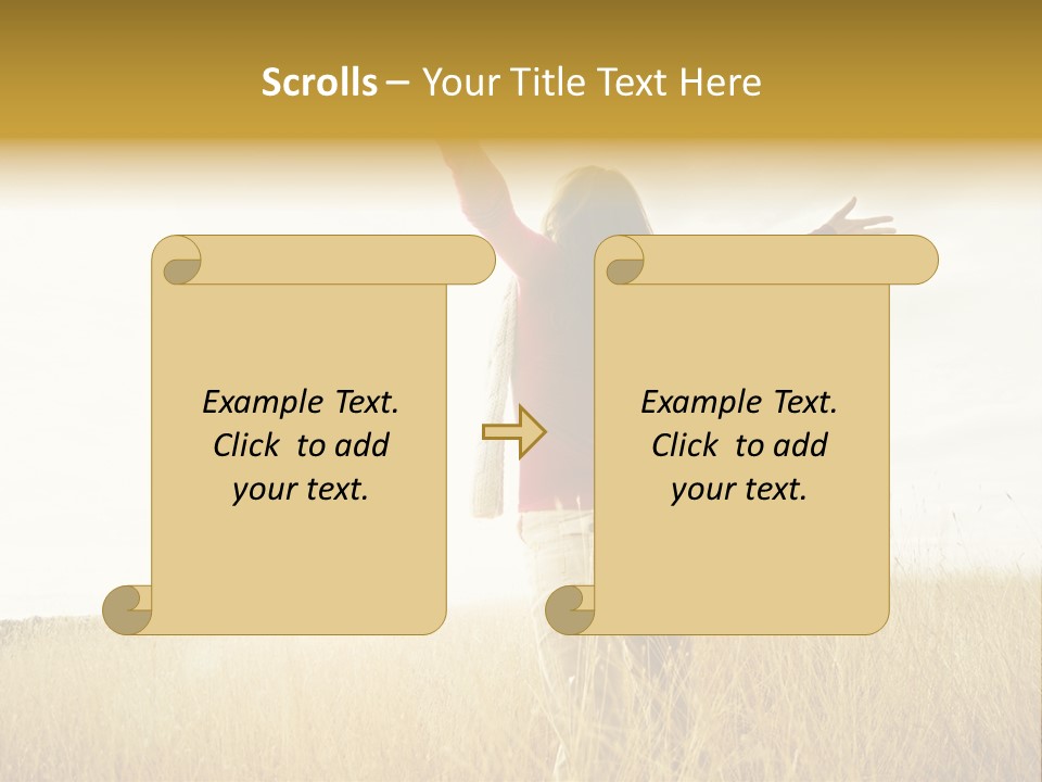 Standing Raised Happiness PowerPoint Template