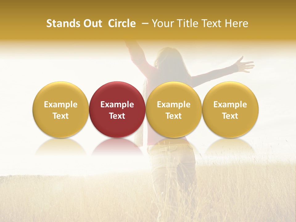 Standing Raised Happiness PowerPoint Template