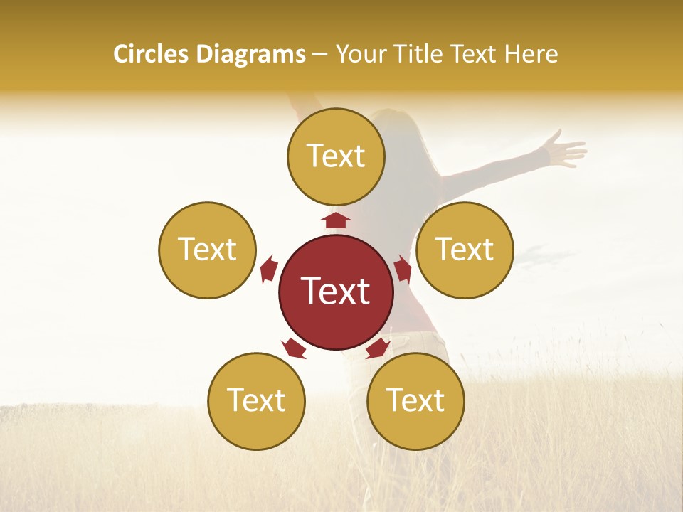 Standing Raised Happiness PowerPoint Template