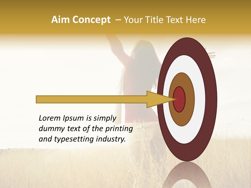 Standing Raised Happiness PowerPoint Template