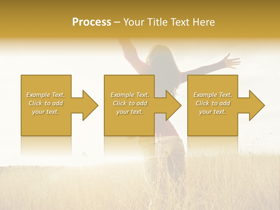 Standing Raised Happiness PowerPoint Template