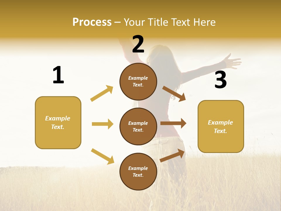 Standing Raised Happiness PowerPoint Template