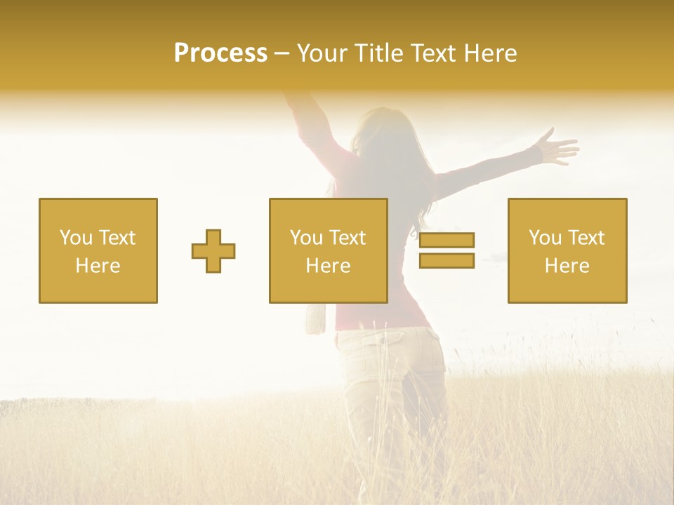 Standing Raised Happiness PowerPoint Template
