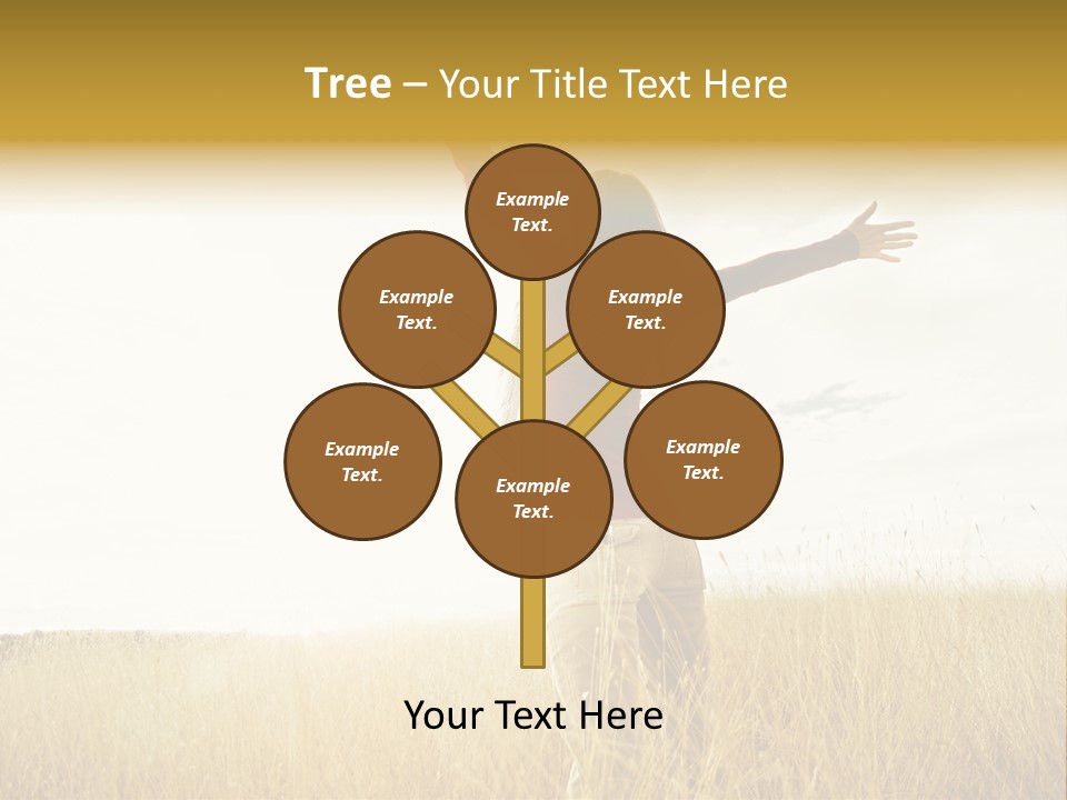 Standing Raised Happiness PowerPoint Template