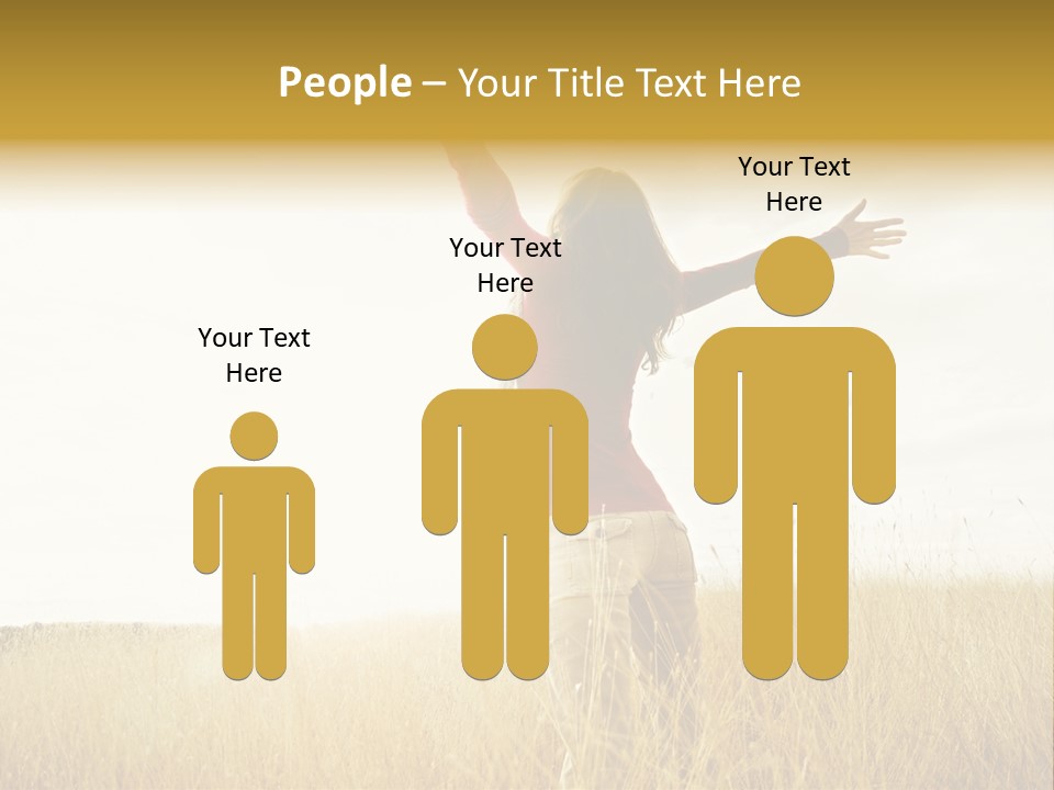 Standing Raised Happiness PowerPoint Template