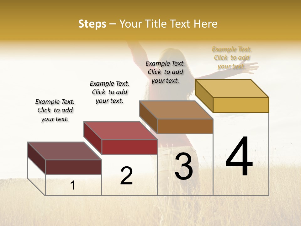 Standing Raised Happiness PowerPoint Template