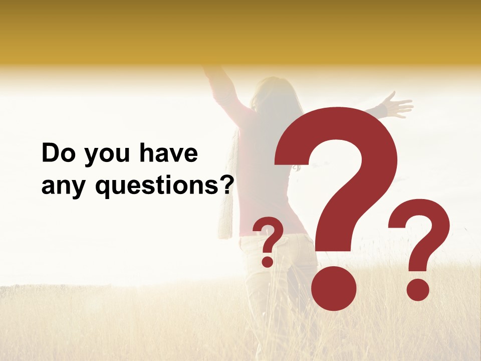 Standing Raised Happiness PowerPoint Template