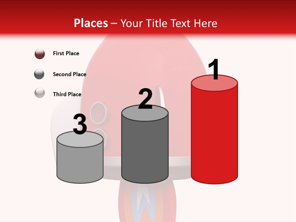 A Red Rocket Ship With A White Background PowerPoint Template