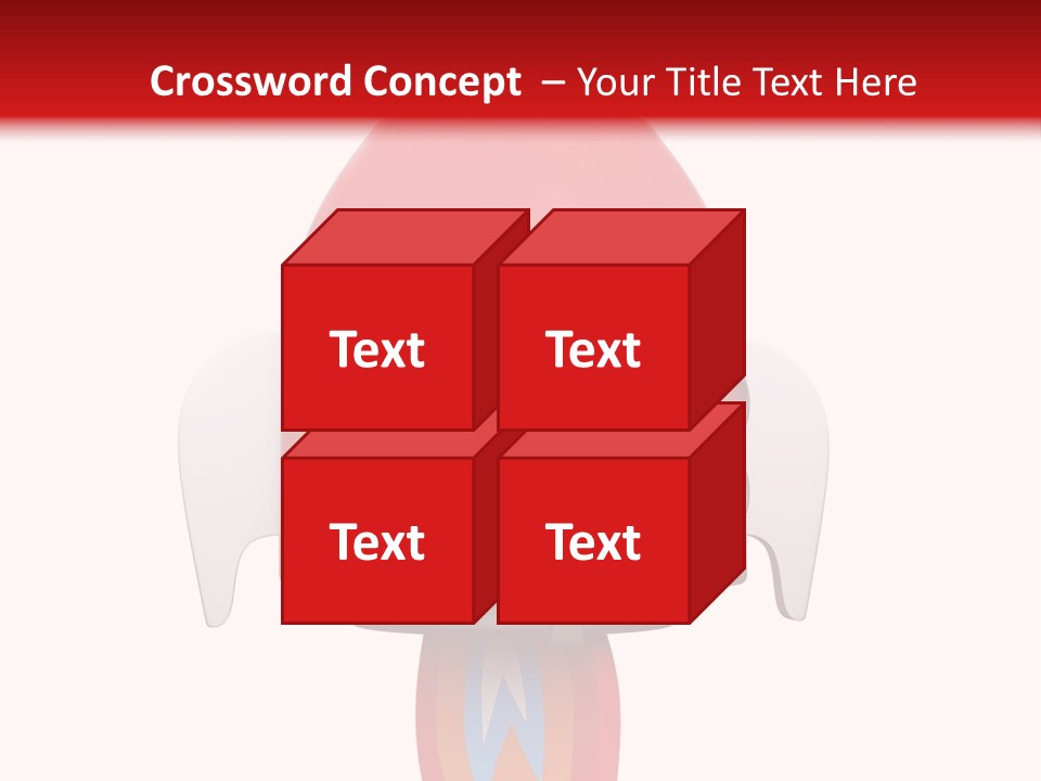 A Red Rocket Ship With A White Background PowerPoint Template