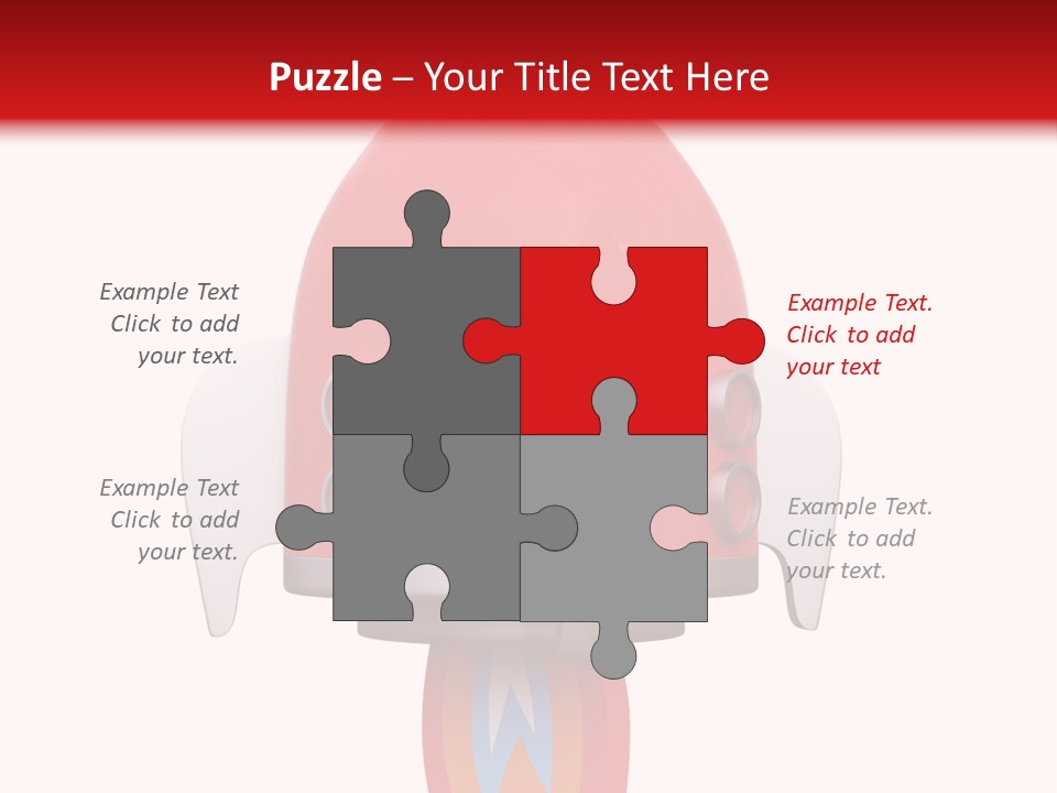 A Red Rocket Ship With A White Background PowerPoint Template