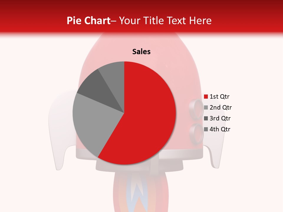 A Red Rocket Ship With A White Background PowerPoint Template