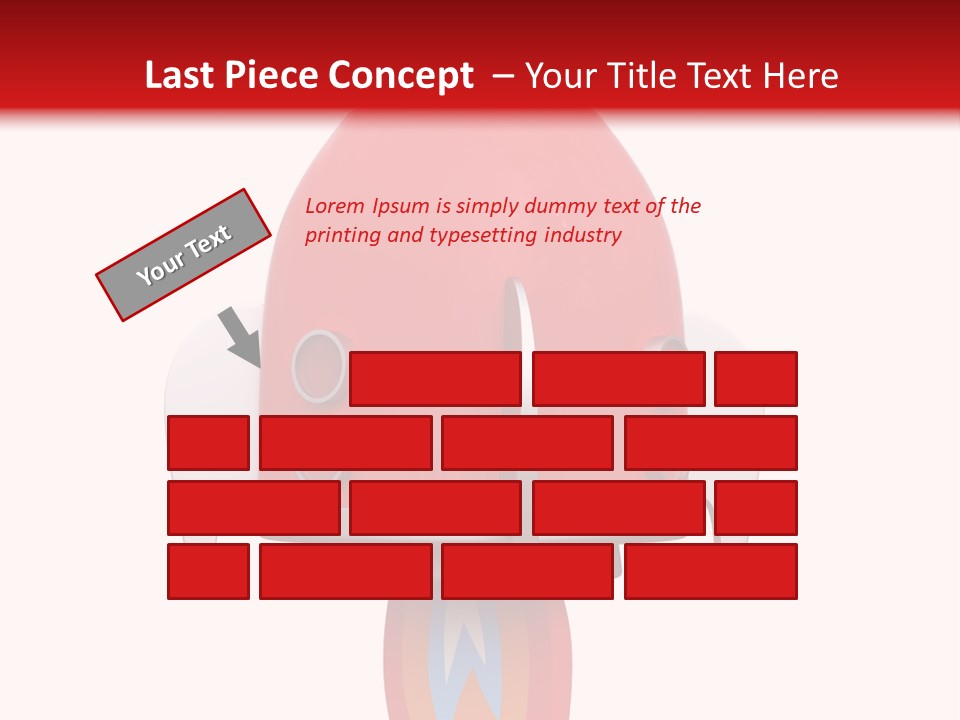 A Red Rocket Ship With A White Background PowerPoint Template