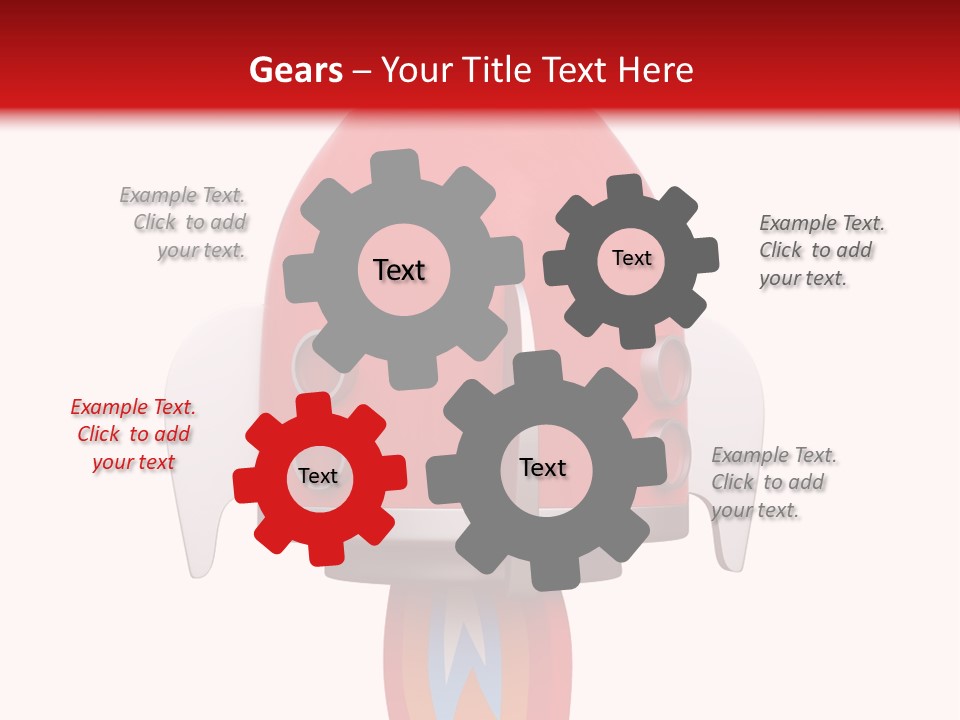 A Red Rocket Ship With A White Background PowerPoint Template