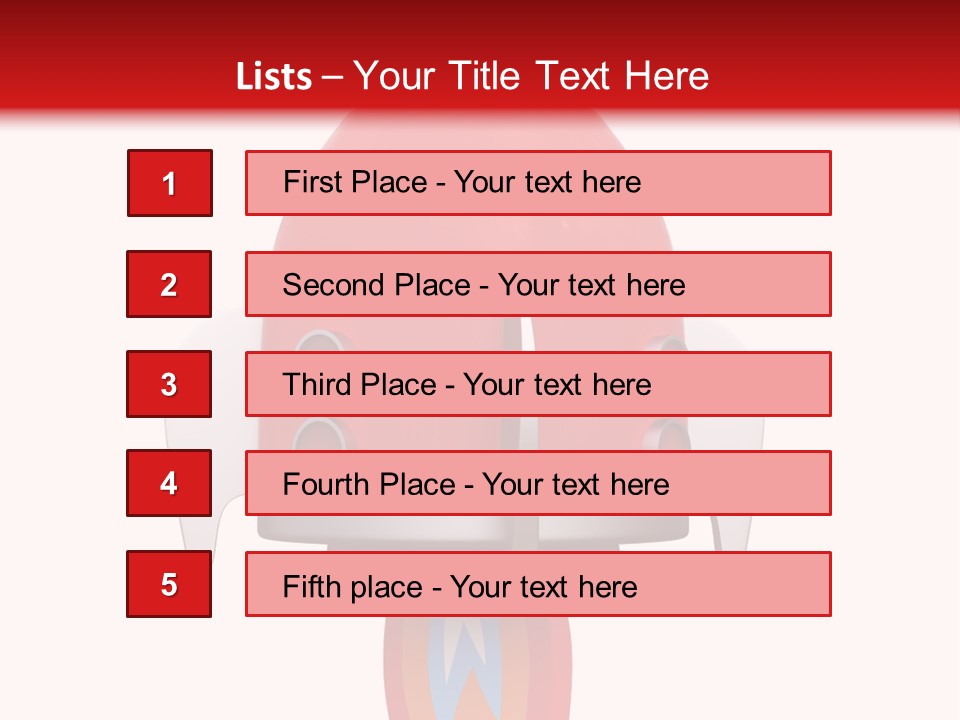 A Red Rocket Ship With A White Background PowerPoint Template