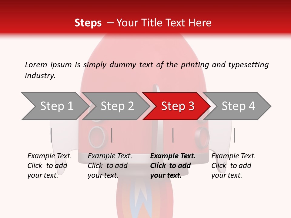 A Red Rocket Ship With A White Background PowerPoint Template