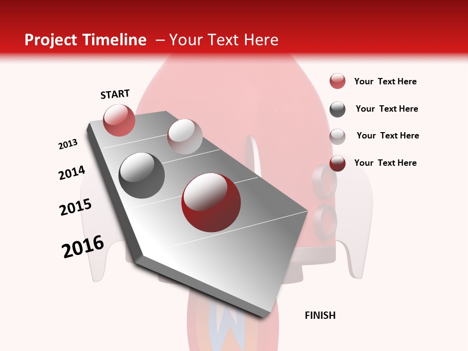 A Red Rocket Ship With A White Background PowerPoint Template