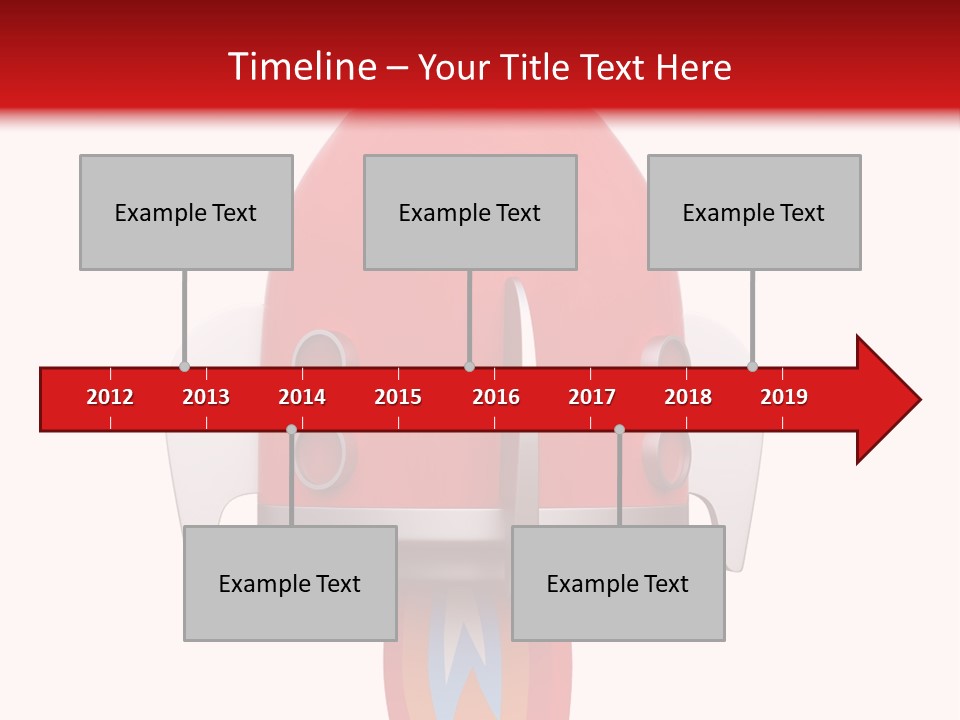 A Red Rocket Ship With A White Background PowerPoint Template