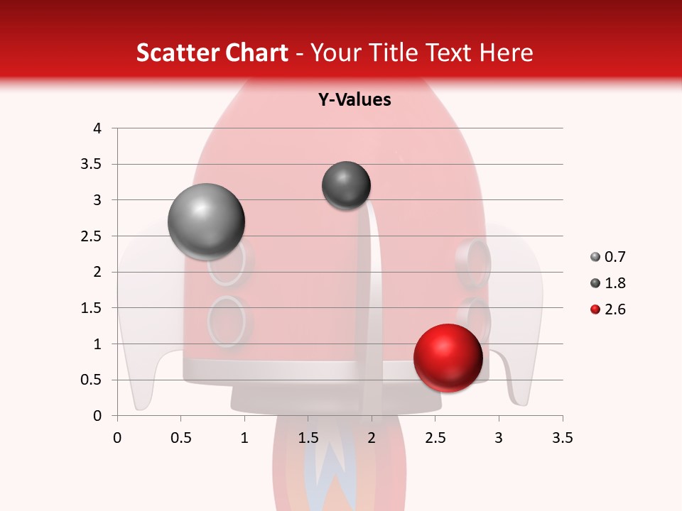 A Red Rocket Ship With A White Background PowerPoint Template