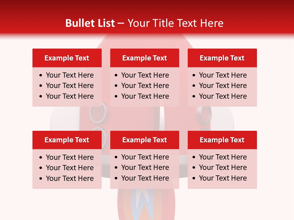 A Red Rocket Ship With A White Background PowerPoint Template