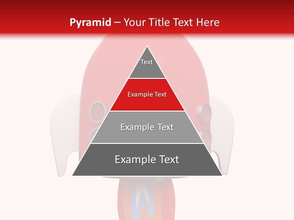 A Red Rocket Ship With A White Background PowerPoint Template
