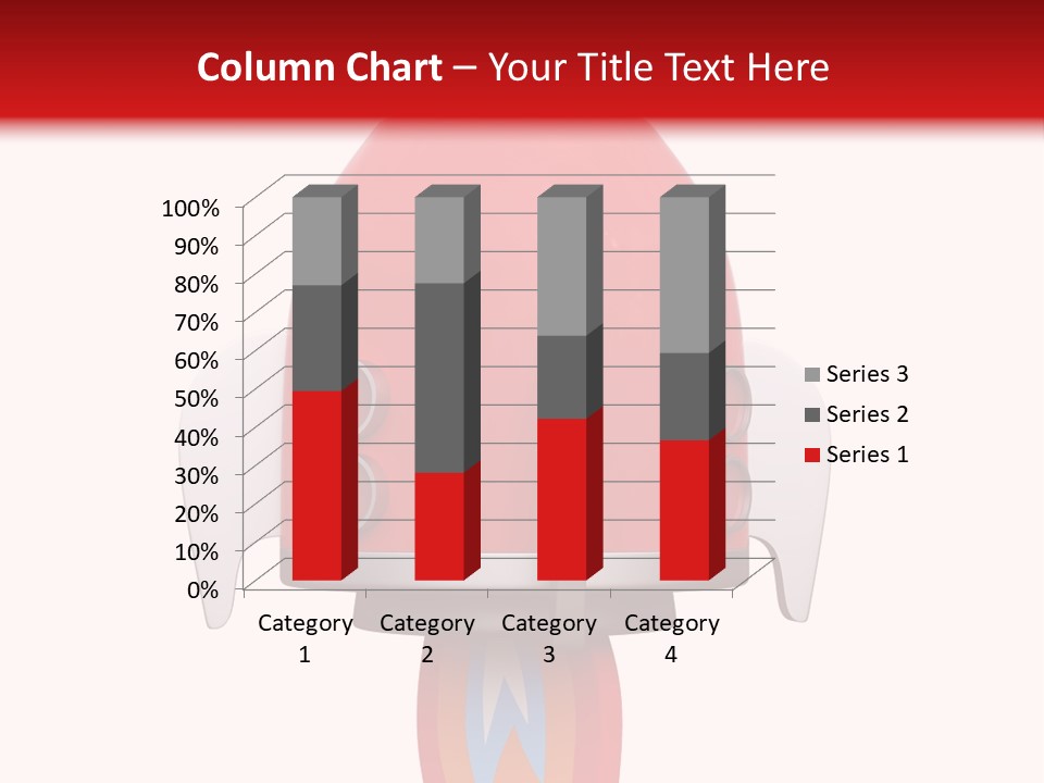 A Red Rocket Ship With A White Background PowerPoint Template