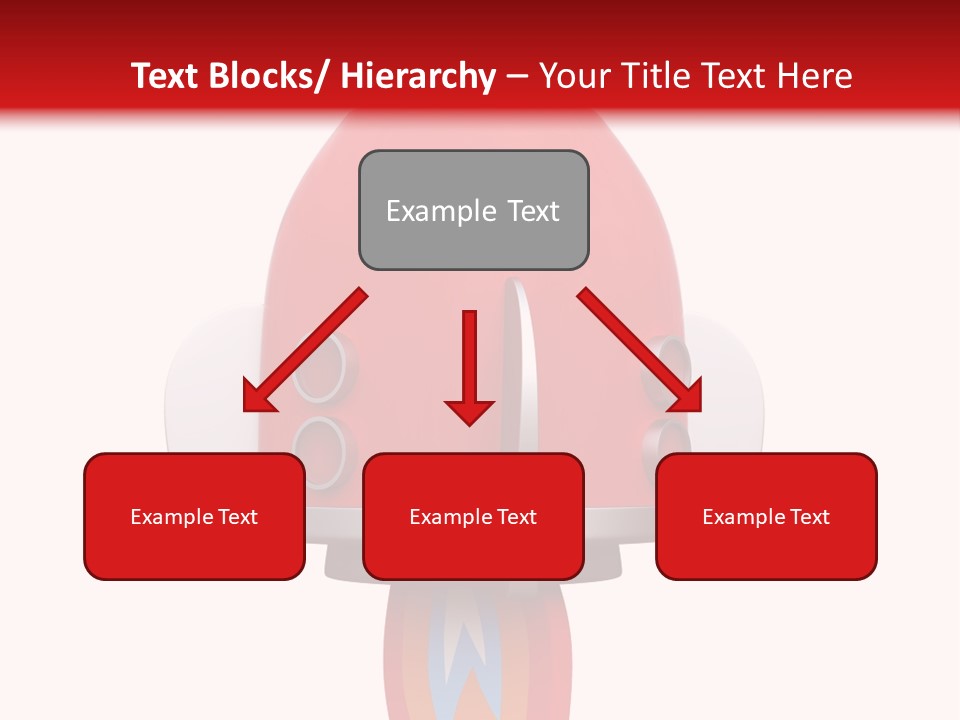 A Red Rocket Ship With A White Background PowerPoint Template