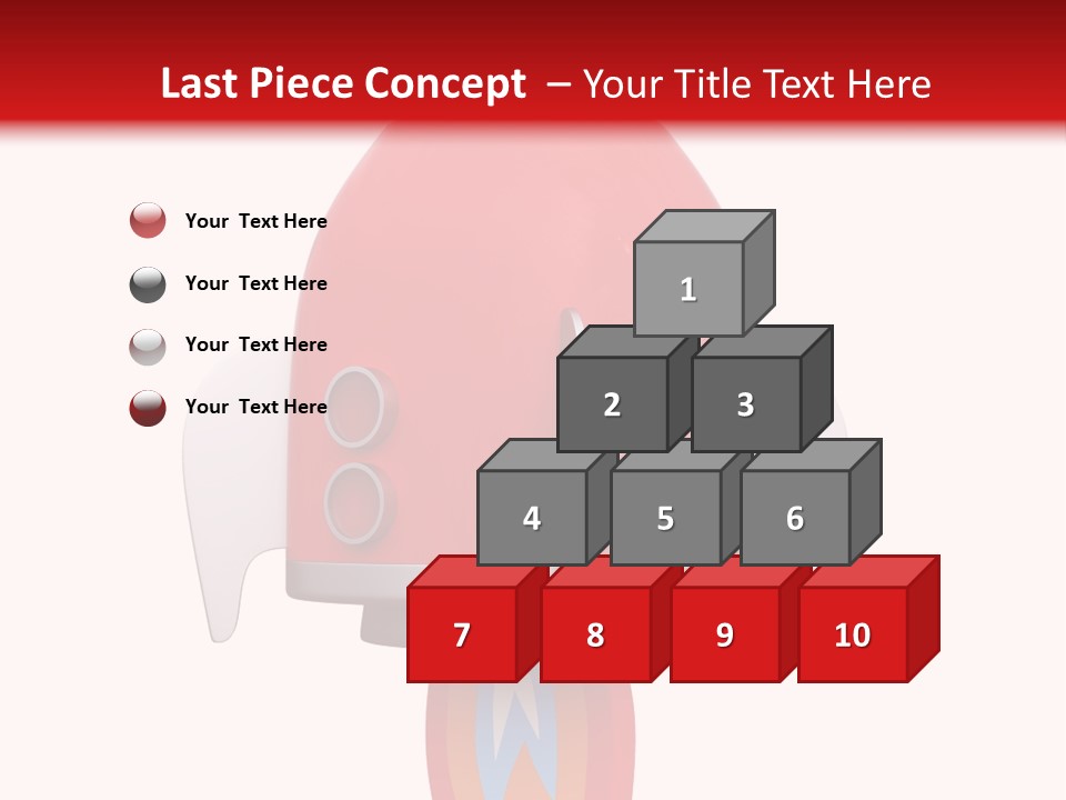 A Red Rocket Ship With A White Background PowerPoint Template