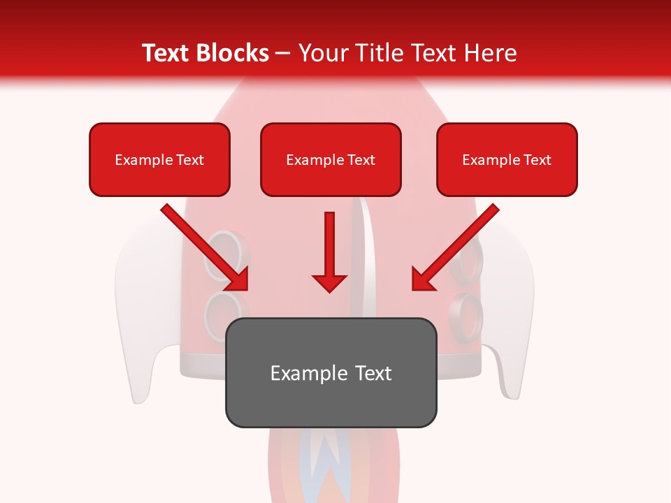 A Red Rocket Ship With A White Background PowerPoint Template