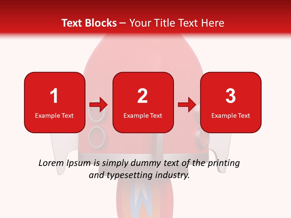 A Red Rocket Ship With A White Background PowerPoint Template